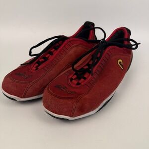 Piloti Spyder S1 Sneakers Mens 9.5 Red Suede Lace Athletic Driving Racing Shoes